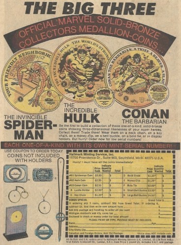 Spider-Man Hulk Conan coins